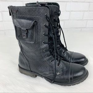 roxy combat boots black